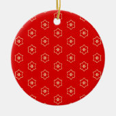 Rode en gouden sierontwerp keramisch ornament (Voorkant)
