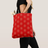 Rode en gouden sierontwerp tote bag (Dichtbij)
