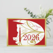 Rode en Gouden Silhouet 2026 Kaart (Staand voorkant)