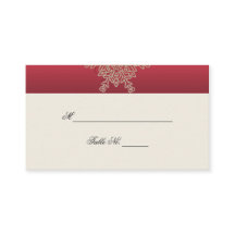 Rode en Gouden Sneeuwvlok Wedding Place Cards