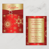 Rode en gouden sneeuwvlokken Behuizing Kaart (Voorkant / Achterkant)