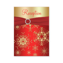 Rode en gouden sneeuwvlokken Behuizing Kaart