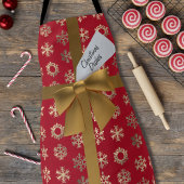 Rode en gouden sneeuwvlokken Faux Bow Christmas Sc Schort