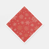 Rode en gouden sneeuwvlokken servet (Hoek)