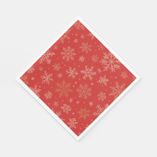 Rode en gouden sneeuwvlokken servet (Hoek)