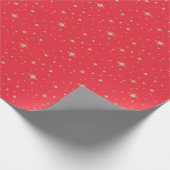 Rode en gouden ster cadeaupapier (Hoek)