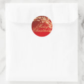 Rode en gouden ster Merry Christmas Envelope Seal Ronde Sticker (Tas)