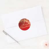 Rode en gouden ster Merry Christmas Envelope Seal Ronde Sticker (Envelop)