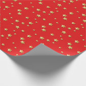 Rode en gouden sterren cadeaupapier (Hoek)