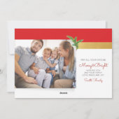 Rode en gouden streep Foto Vakantie Groeten Feestdagenkaart (Achterkant)