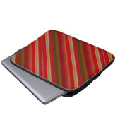Rode en gouden strepen laptop sleeve (Voorkant onderkant)