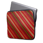 Rode en gouden strepen laptop sleeve (Voorkant Links)