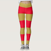 Rode en gouden strepen leggings (Voorkant)