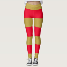 Rode en gouden strepen leggings