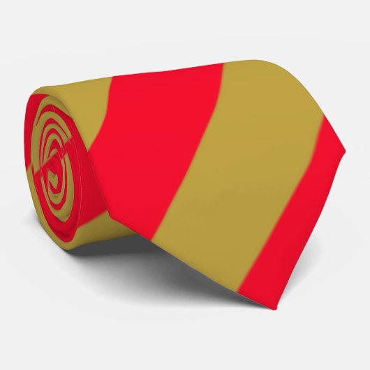Rode en gouden strepen stropdas (Opgerold)