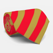 Rode en gouden strepen stropdas (Opgerold)