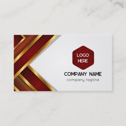 Rode en gouden strepen visitekaartje (Voorkant)