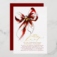 Rode en Gouden Strik Elegante Bruiloftsdouche