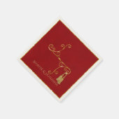 Rode en gouden Tassel Indiase bruiloft servet (Hoek)