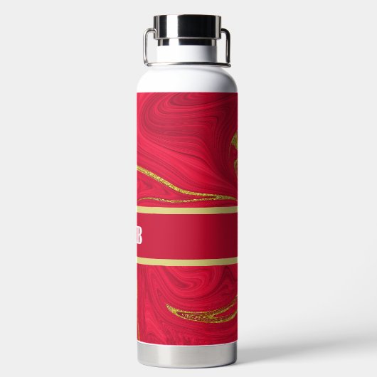 Rode en gouden waterfles (Achterkant)