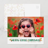 Rode en gouden Waterverf pretje kerst Feestdagenkaart (Voorkant / Achterkant)