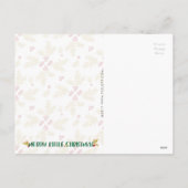 Rode en gouden Waterverf pretje kerst Feestdagenkaart (Achterkant)