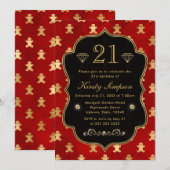 Rode en gouden winterontbijt kaart (Voorkant / Achterkant)