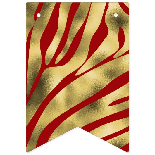 Rode en gouden Zebra Bunting Flags Vlaggetjes (Eerste vlag)