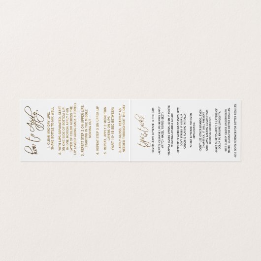 Rode en goudhoudende lippen - Lipesje Visitekaartje (Binnenkant ongevouwen)