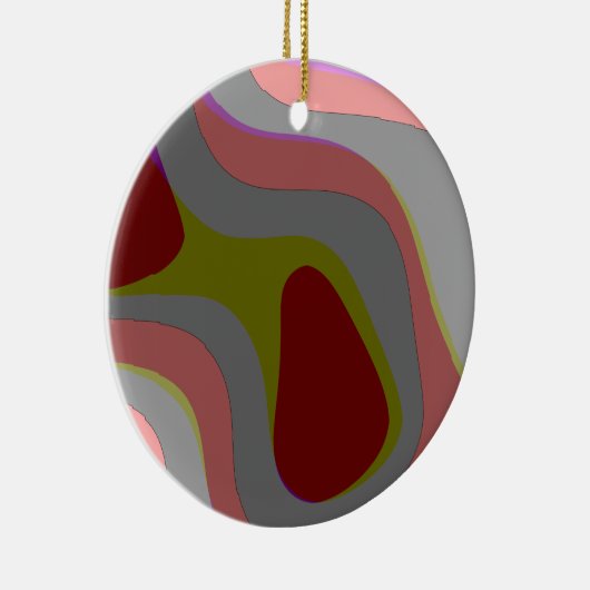 Rode en grijze 310 Abstracte kunst - Retro  Keramisch Ornament (Rechts)