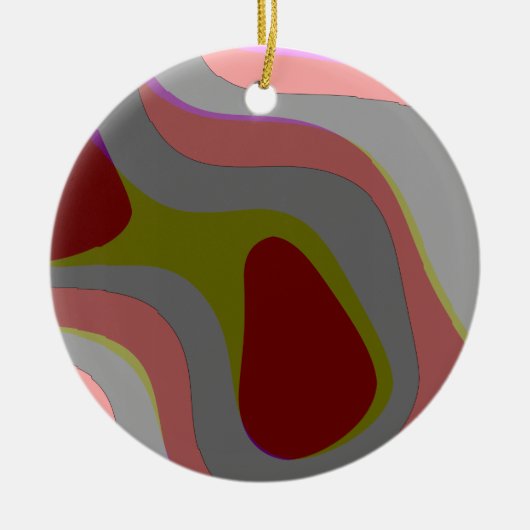 Rode en grijze 310 Abstracte kunst - Retro  Keramisch Ornament (Voorkant)