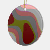 Rode en grijze 310 Abstracte kunst - Retro  Keramisch Ornament (Links)