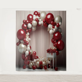  rode en grijze ballonboog opknoping wandkleed