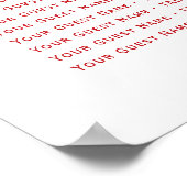 Rode en grijze bamboe laat Aziatische bruiloft Poster (Hoek)