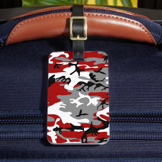 Rode en grijze camouflage, leger, leger bagagelabel (Voorkant Insitu 2)