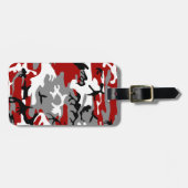 Rode en grijze camouflage, leger, leger bagagelabel (Voorkant horizontaal)
