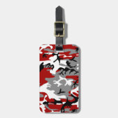 Rode en grijze camouflage, leger, leger bagagelabel (Voorkant verticaal)