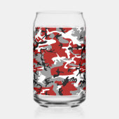 Rode en grijze camouflage, leger, leger blikvorm glas (Achterkant)