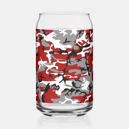 Rode en grijze camouflage, leger, leger blikvorm glas (Links)
