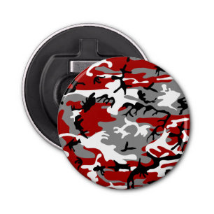 Rode en grijze camouflage, leger, leger button flesopener