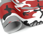 Rode en grijze camouflage, leger, leger cadeaupapier (Rol Hoek)