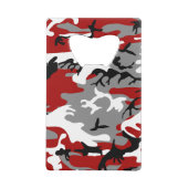 Rode en grijze camouflage, leger, leger creditkaart flessenopener (Achterkant)