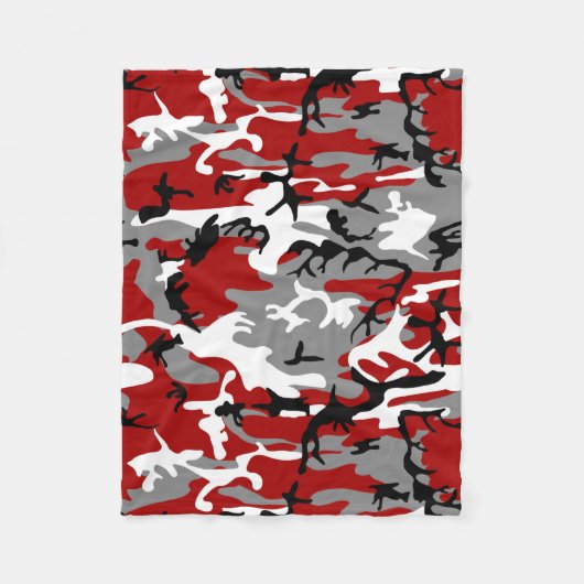 Rode en grijze camouflage, leger, leger fleece deken (Voorkant)