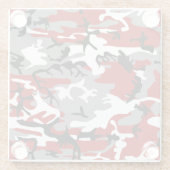 Rode en grijze camouflage, leger, leger glazen onderzetter (Achterkant)