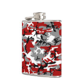 Rode en grijze camouflage, leger, leger heupfles (Links)