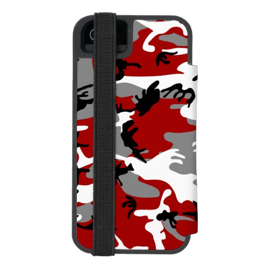 Rode en grijze camouflage, leger, leger incipio iPhone portemonnee hoesje (Agenda Achterkant)