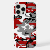 Rode en grijze camouflage, leger, leger iPhone hoesje (Achterkant)