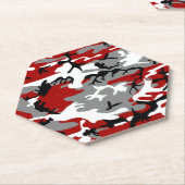 Rode en grijze camouflage, leger, leger kartonnen onderzetters (Schuin)
