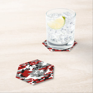 Rode en grijze camouflage, leger, leger kartonnen onderzetters