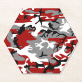 Rode en grijze camouflage, leger, leger kartonnen onderzetters (Voorkant)